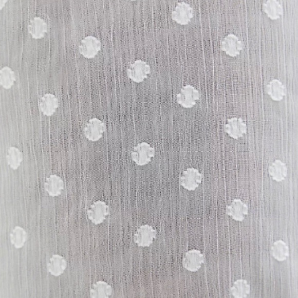 🆕Madison White Chiffon Dot Button Front Blouse - Picture 5 of 7